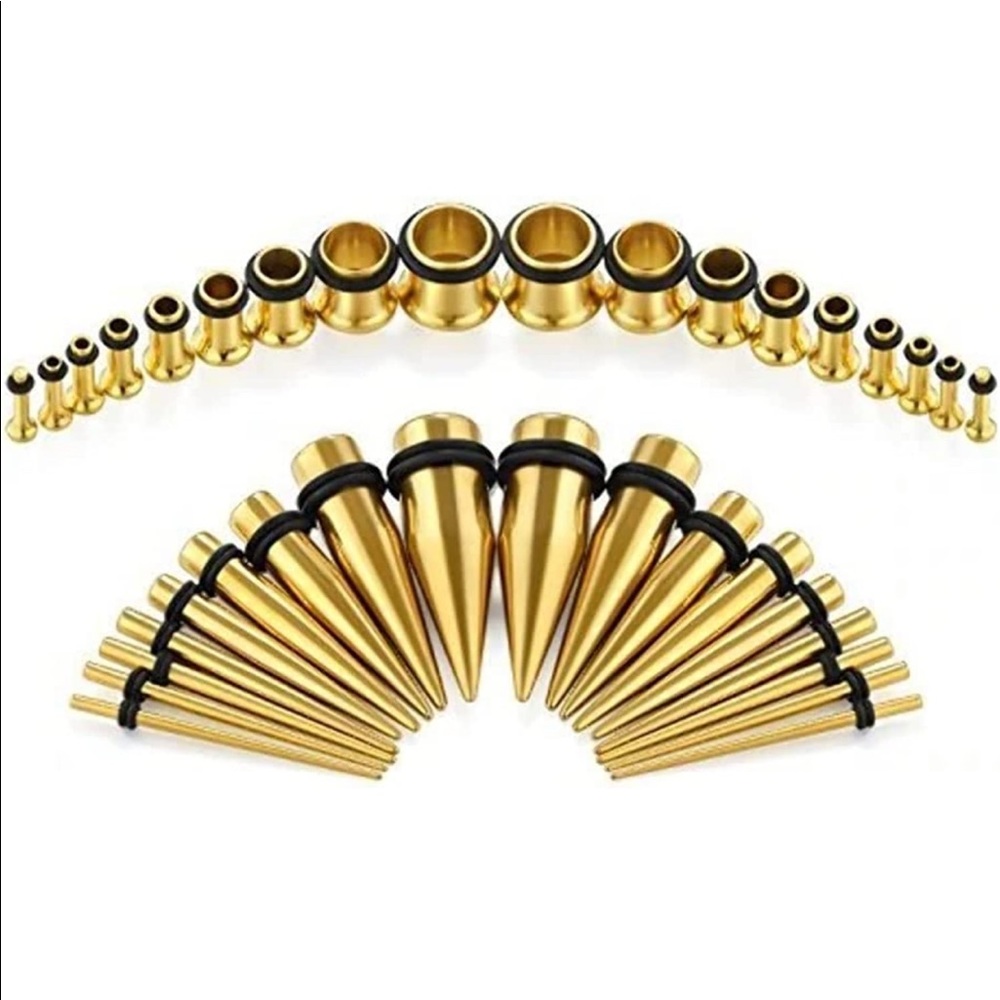 Gold ear stretching kit